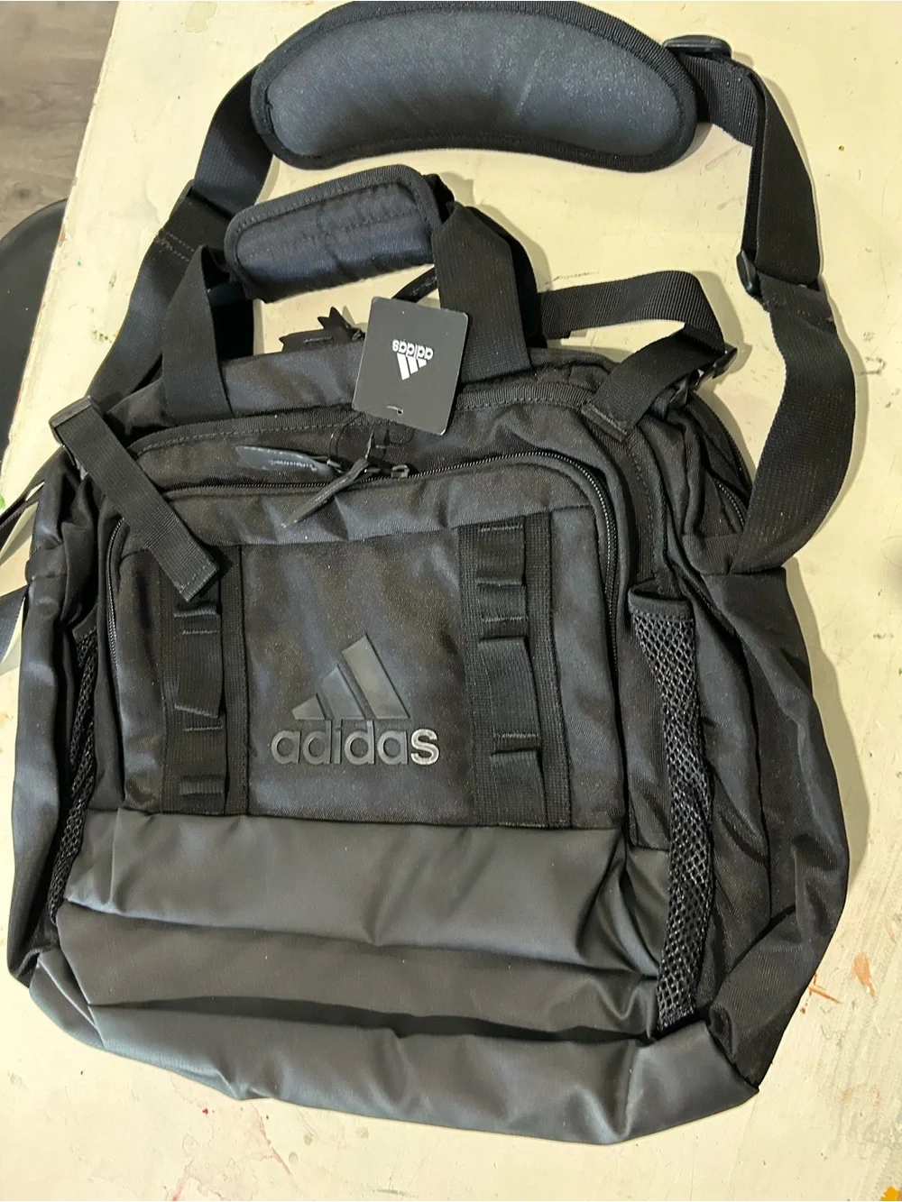 Adidas Black Stadium Messenger Bag 14in Laptop Mens Travel Water Resistant coach